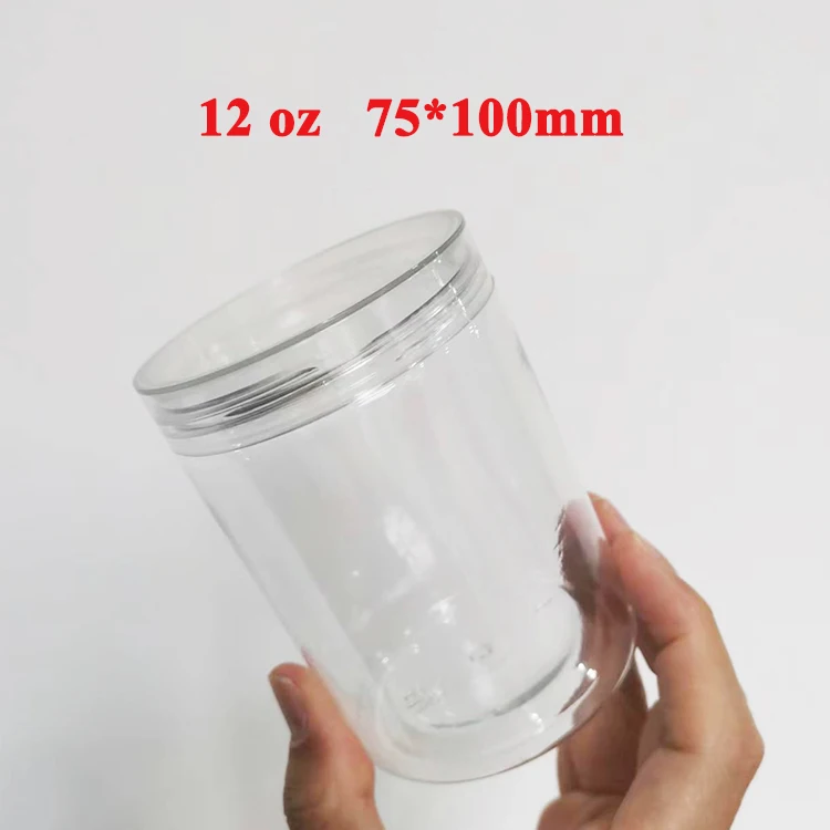 Wholesale PET clear lid hermetic cosmetic plastic cream storage container kitchen jars