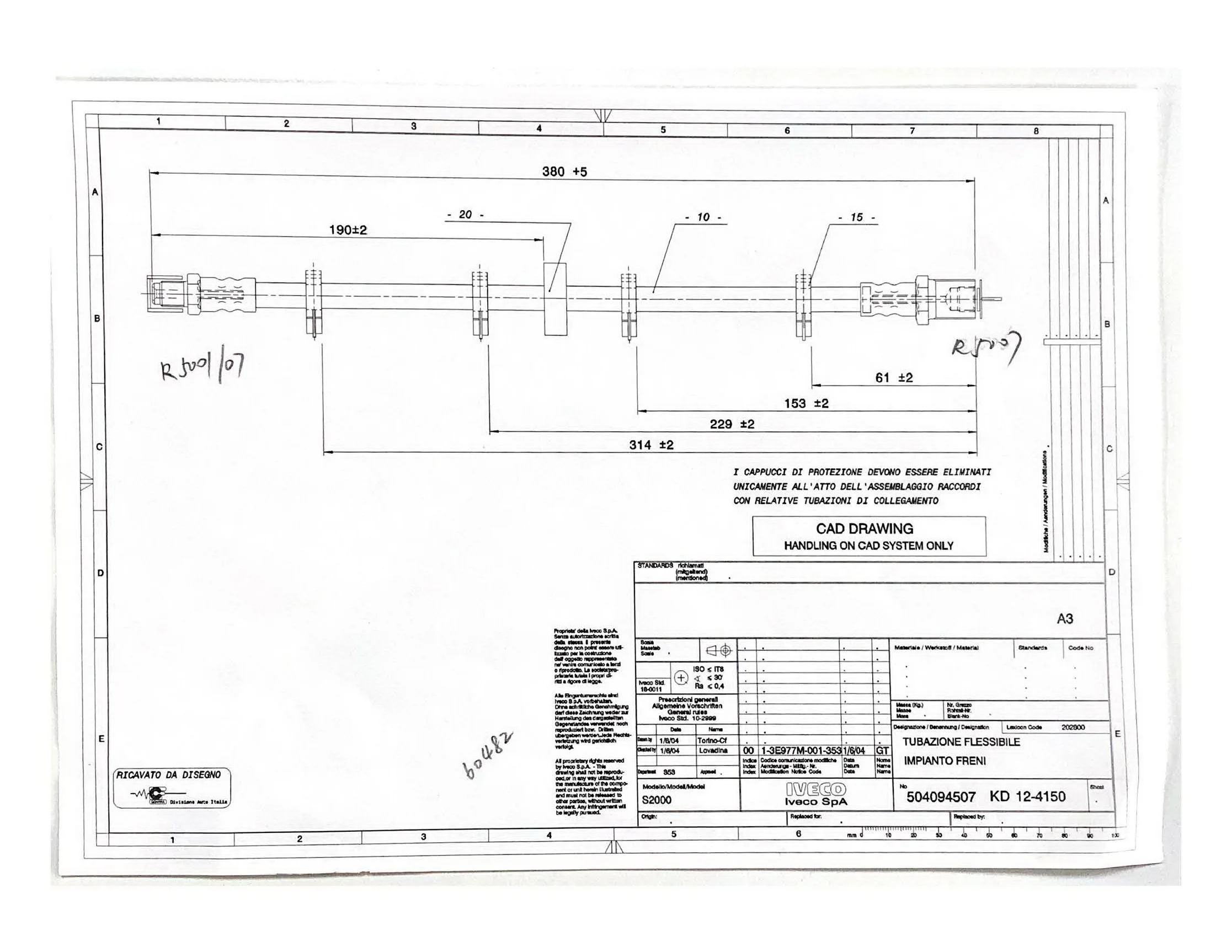 OE504094507 OEM Car Parts DOT 1/8 HL SAE J1401 auto brake hose manufacture