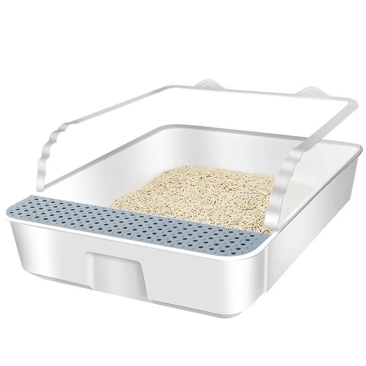 Hot sale cat litter box large semi-enclosed cat toilet odor and anti-sand small kitty poop box kitty supplies