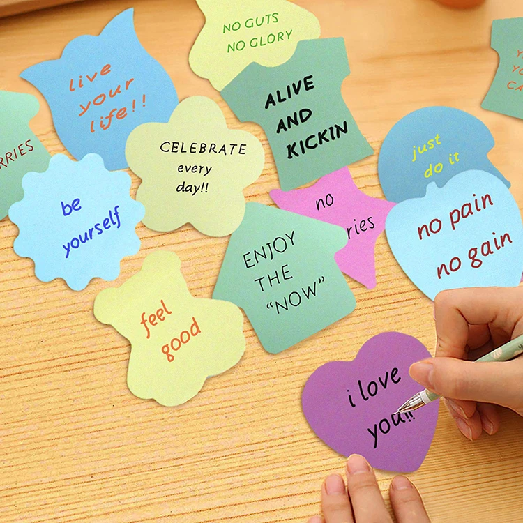 Durable And High Quality Kawaii 3d Sticky Note Pad Vellum custom die cut sticky notes