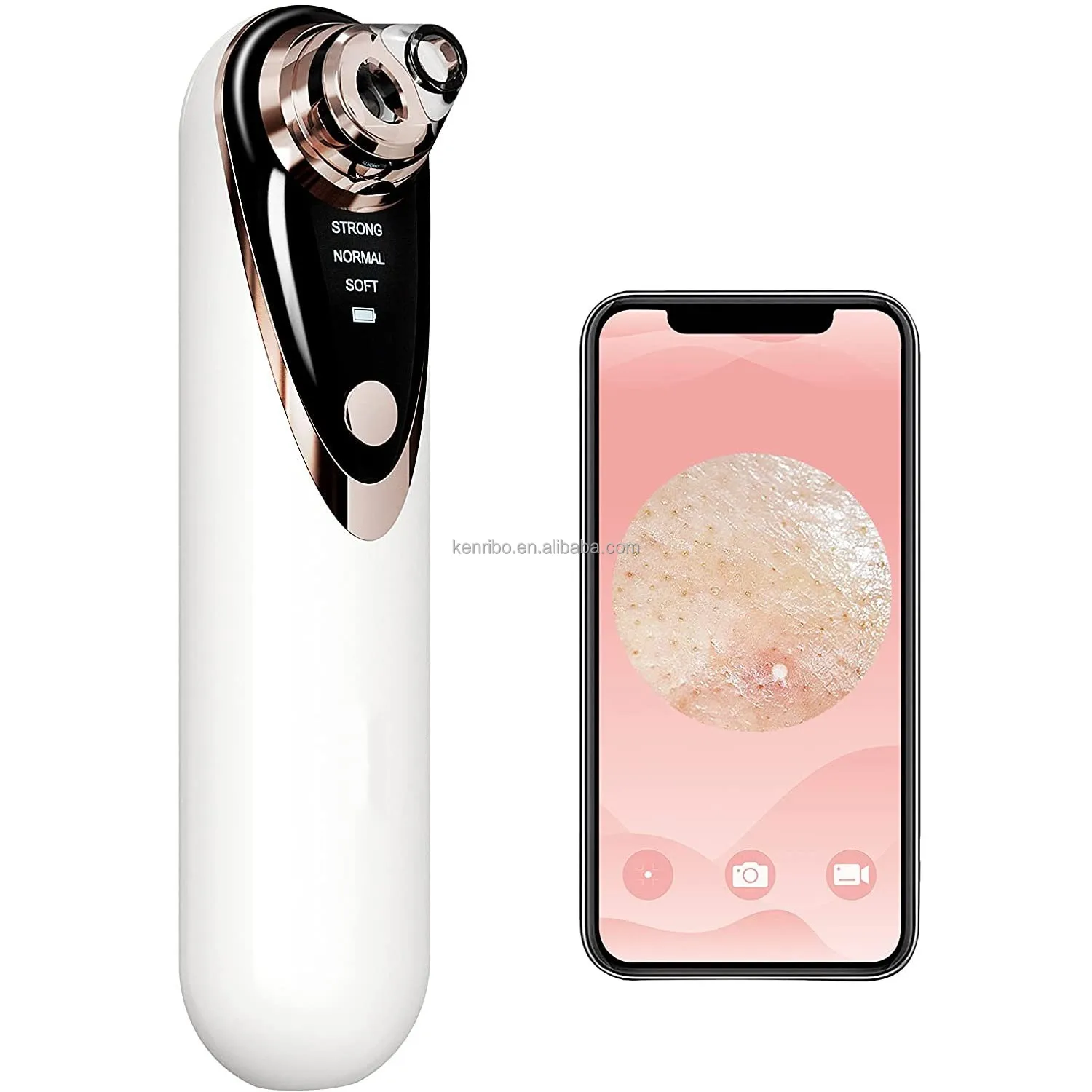 Facial wifi visual pore cleaner vacuum blackhead remover acne nose extractor 4 suction whitehead blackhead removal with camera