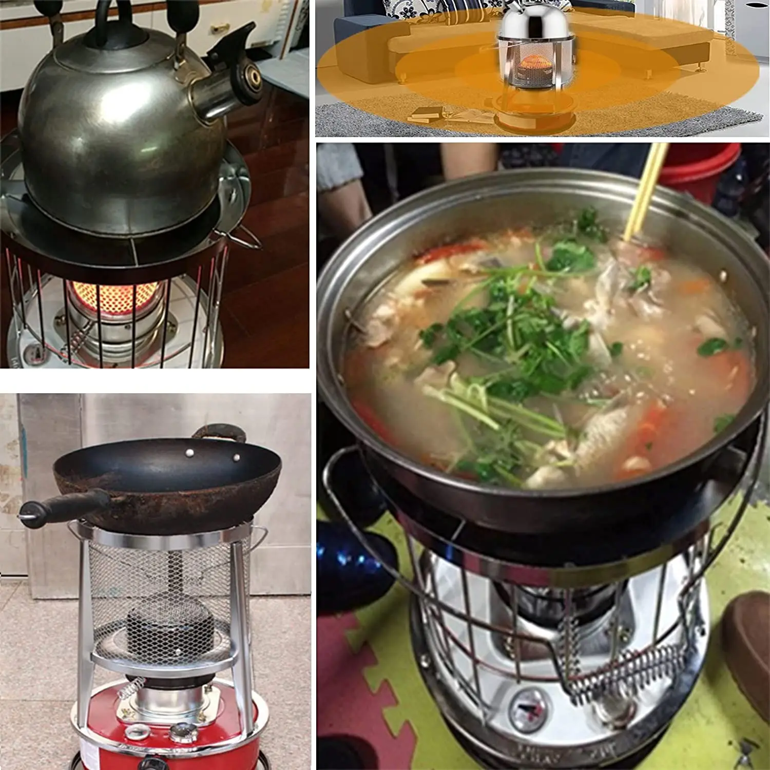 Tip-over Protection Safety Device Big Tank Room Indoor Portable Japan Turbo Kerosene oil Heater