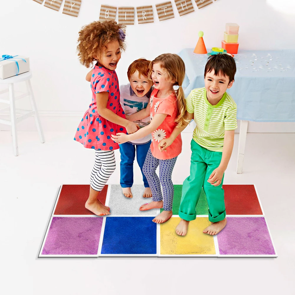 HF sense Liquid Floor Tiles Kids PVC Kids Activity Sensory Play Mat Equipment Gel Floor Dynamic Glitter Autism Educational Toys