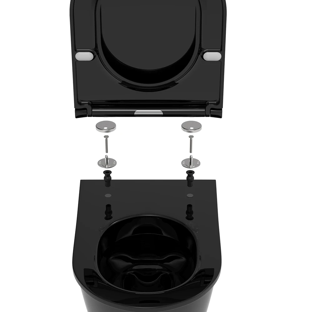 Sunten SU046 Modern D-Shape Urea Toilet Seat Soft Close UF Design for Wall Hung WCs for Bathrooms and Hotels