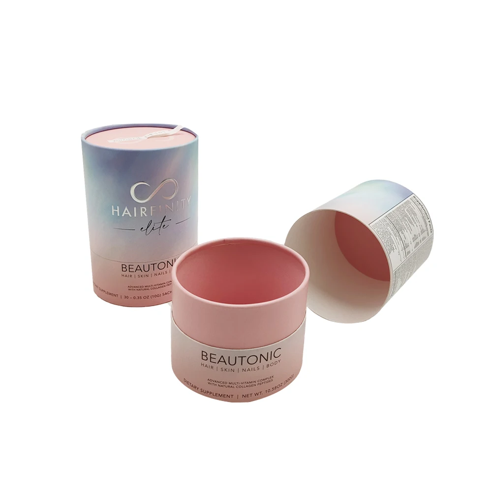 Custom Printed Cylinder Cardboard Packaging Hermetic Mixed Breakfast Cereal Cylinder Paper Packing Box