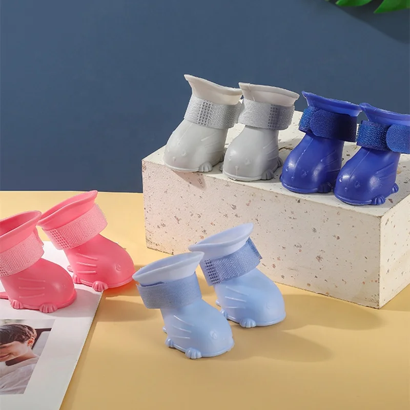 Pet Dog Shoes for Small Dogs Cats Outdoor Anti-slip Puppy Shoes Waterproof Dog Rain Boots Pet Product Wholesale