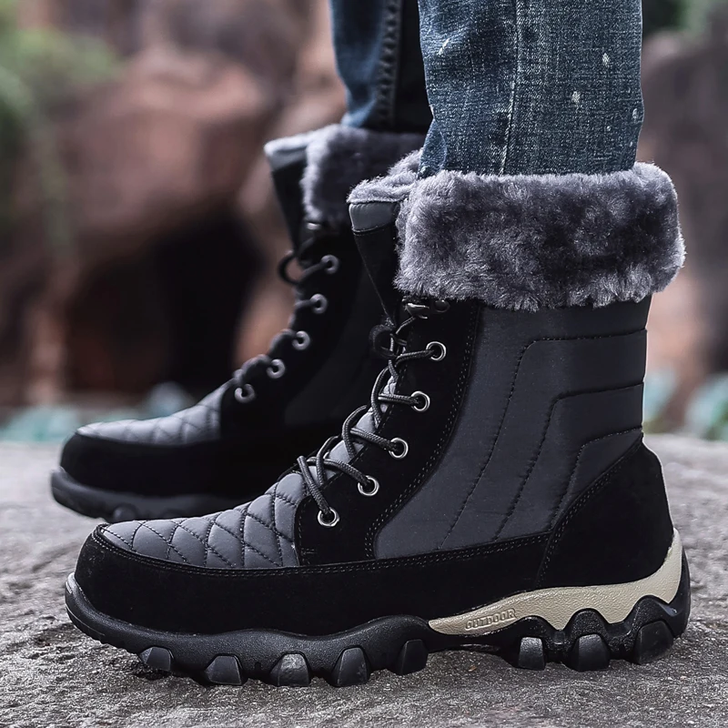 Hot Selling Waterproof Fashion Shoes Warm stylish Snow men very warm winter boots size 39-48