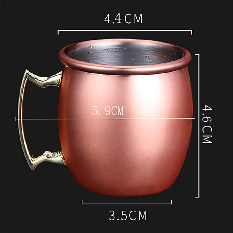 4 Pieces 60ml Mule Cups 2 Ounces Mug 304 Metal Stainless Steel Lining Pure Copper Plated Coffee Cup Moscow Mule Copper Mugs