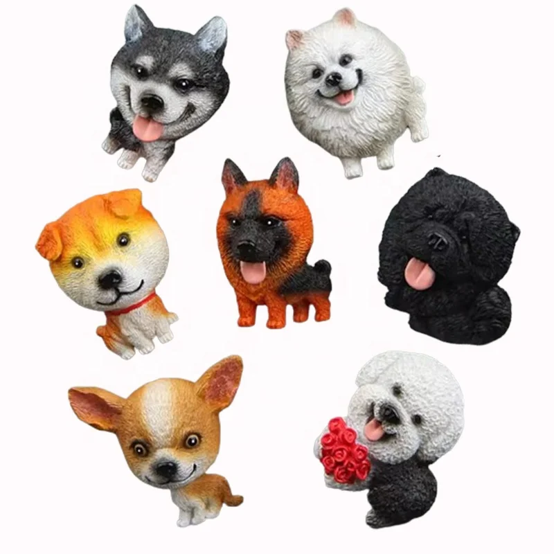 HandMade Corgi Bulldog Fridge Magnets Husky Funny 3D Fridge Magnets Customised Cute Cartoon Dog Refrigerator Magnets