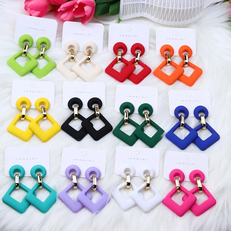 New Arrival Macaron Hollow Earrings Minimalist Fashionable Buckle Earrings Women Ear Accessories