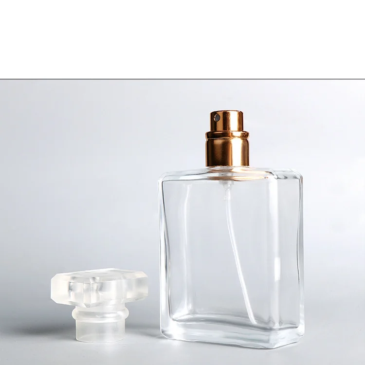 wholesale 7.5 20 30 50 ml 1 oz transparent rectangle perfume diffuser bottle glass spray bottles with aluminum cap