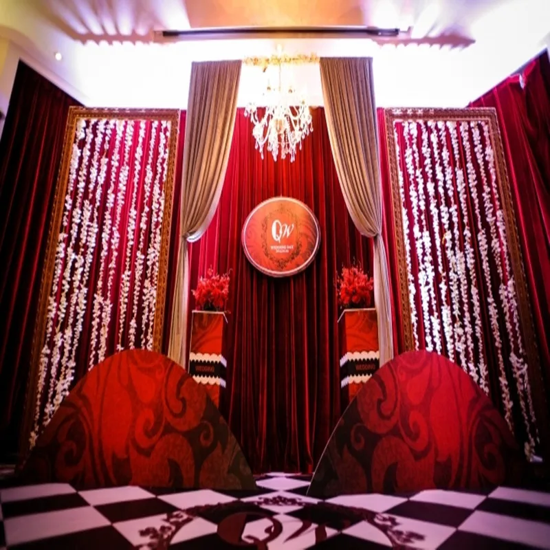 IFG wholesale luxury customized measurement white drapes backdrop curtains for wedding decoration