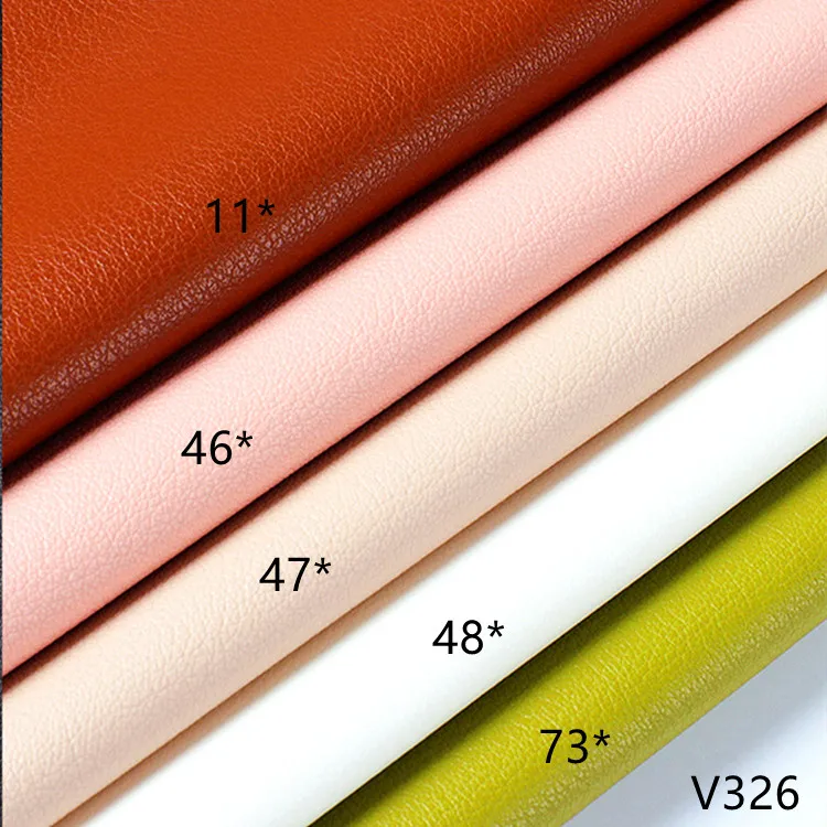 V326 Cuero PVC faux Scratch-resistant Litchi Semi PU Custom Synthetic Leather textiles products for shoes bags sofa chair