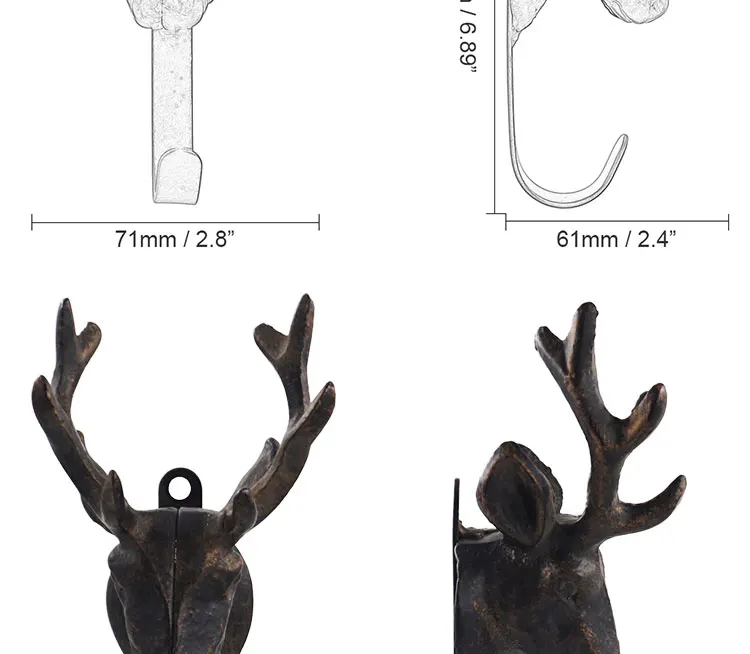 Customized Cheap Wholesale Metal  wooden Hanger Rack Wall Mounted Coat Heavy DutyDecorative Wall Hooks