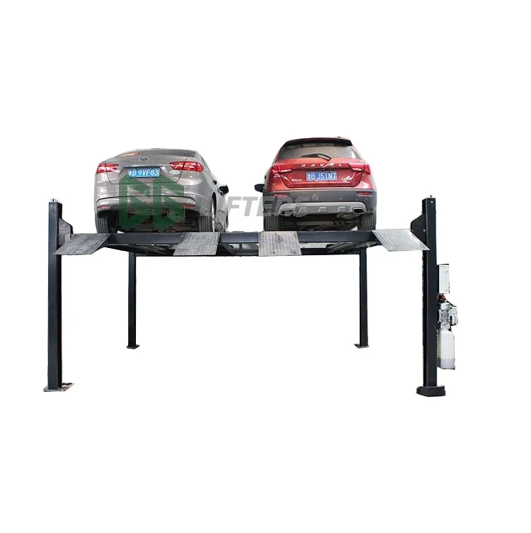 Customized 2-Level Double Deck 4-Post Car Parking Lift - 4-Car Auto Parking Equipment - GG Lifter Parking Equipment and Tools
