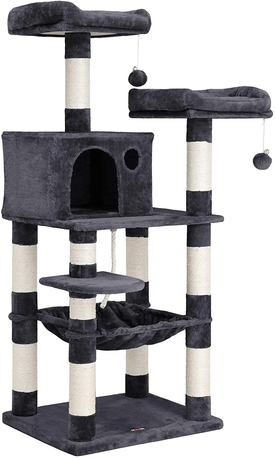 Sisal Warm Cat Scratch Tree, Stable Cat Tower with Cat Cave