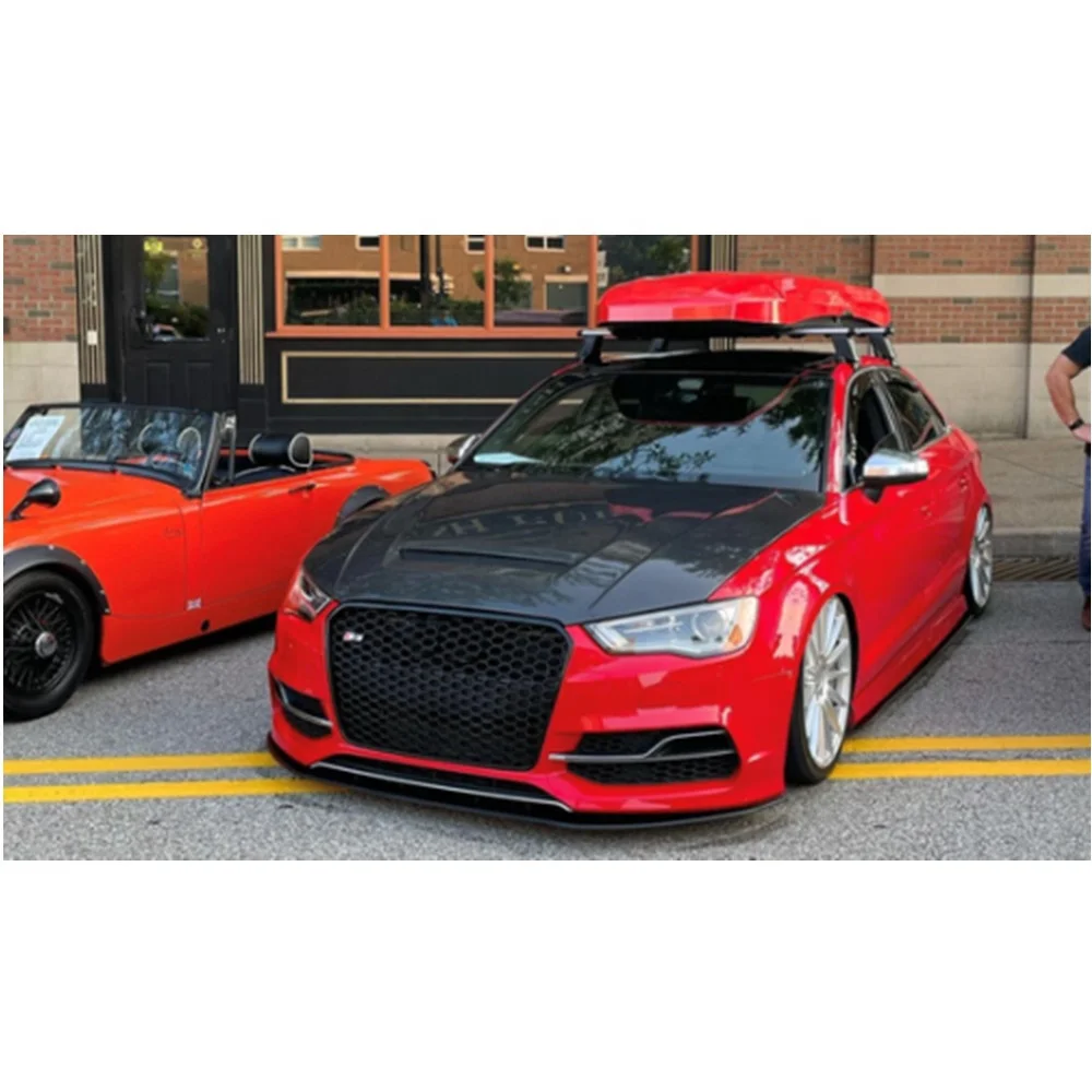 New V1 Style Carbon Fiber Front Hood Bonnet Fit For Audi RS3 A3 & A3 S Line & S3 14-20 High Quality Fitment