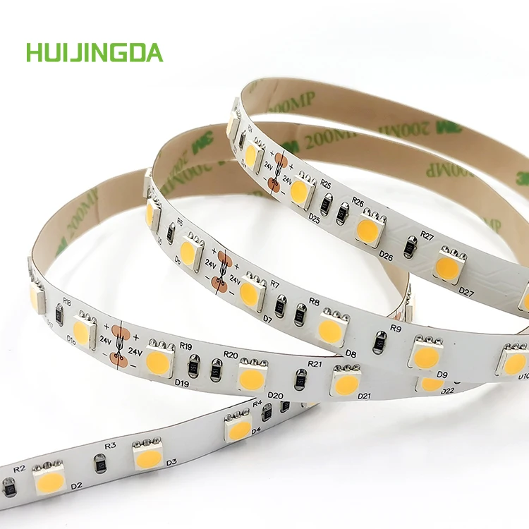 Factory DC24V  5050 SMD 60leds/m CRI 90 10mm PCB IP20 5m/roll led flexible strip light