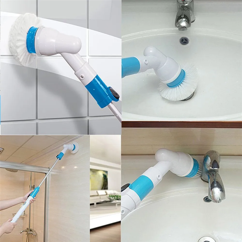 Battery Waterproof Wireless Cordless window Cleaning utensil Electric clean Spin Power Brush Floor Scrubber For Washing Bathroom