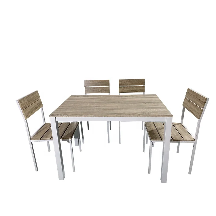 Новый дизайн обеденный стол набор с 4 стульями МДФ + ПВХ обеденный набор для столовой DS-099 с живым шоу