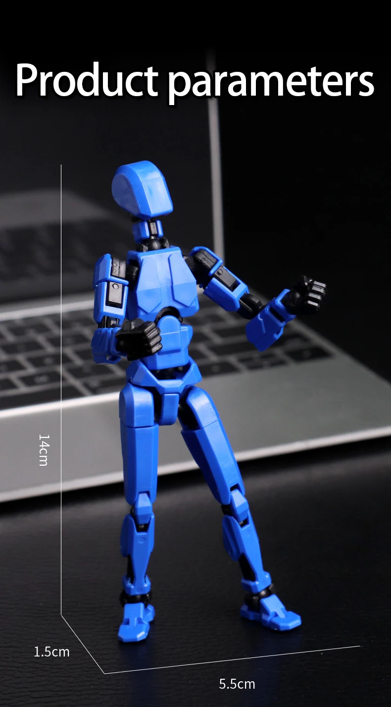 Wholesale articulated multi joint moving doll toy t13 dummy lucky 13 action figure 3d printed robot toy