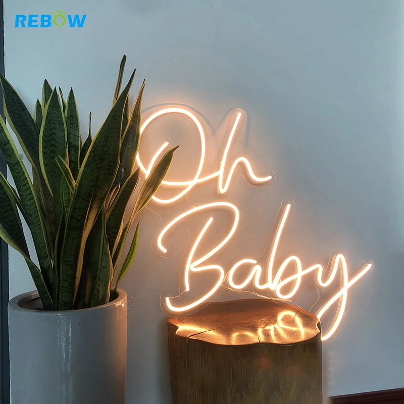 Rebow Drop Shipping Advertising Custom Logo Wedding Rgb Letters Light Led Wedding Flex Neon Sign