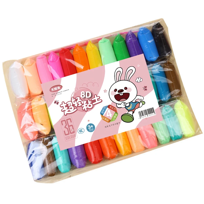 High Quality Ultralight Clay 12 Colours/Bag Soft Ultralight Clay Children Educational Toys Polymer Clay