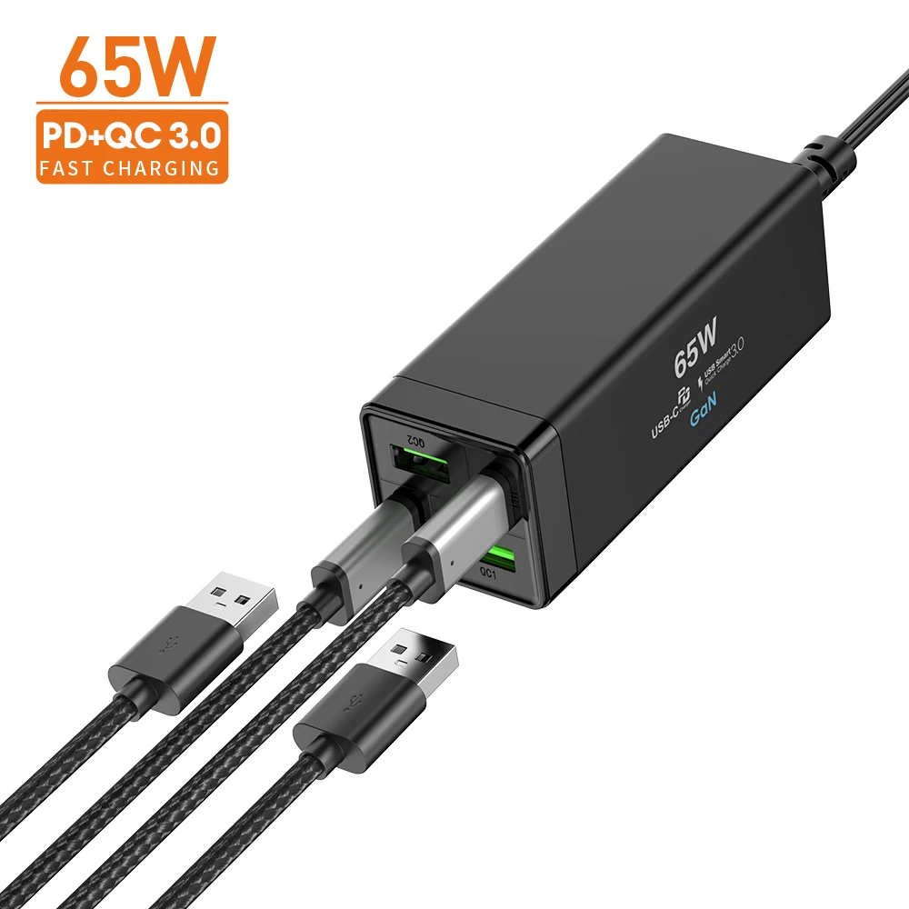 Vina 65watt Usb 4 Port Wall Charger Plug Quick Charge 3.0 Fast Charging Desktop Typr-c Multifunction Chargers For Lenovo HP