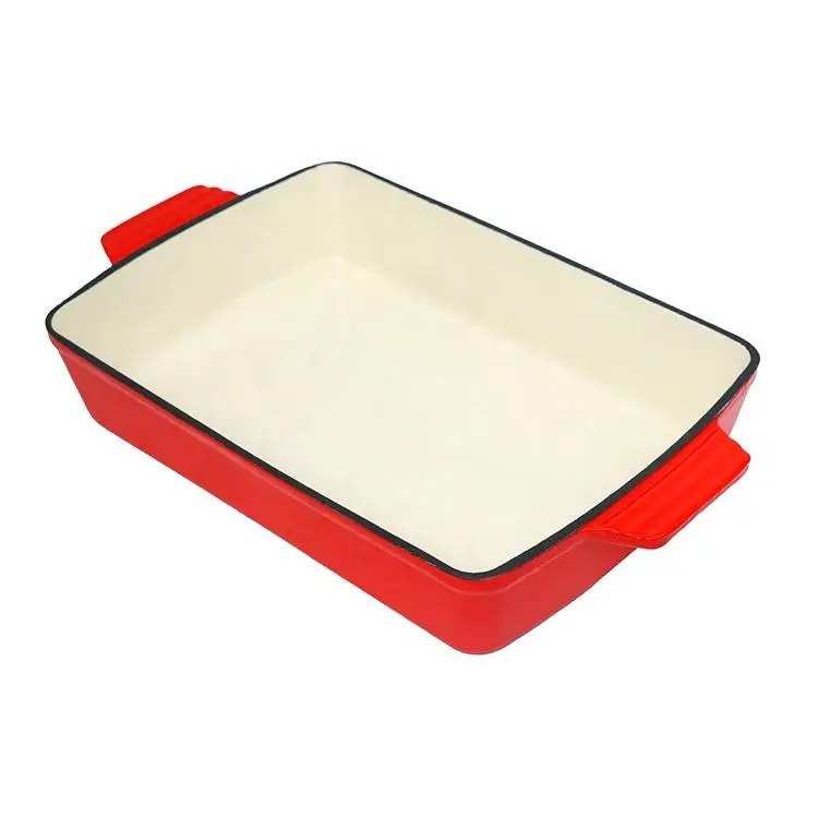 Cast iron rectangular sheet roaster pan deep baking bread and loaf pan