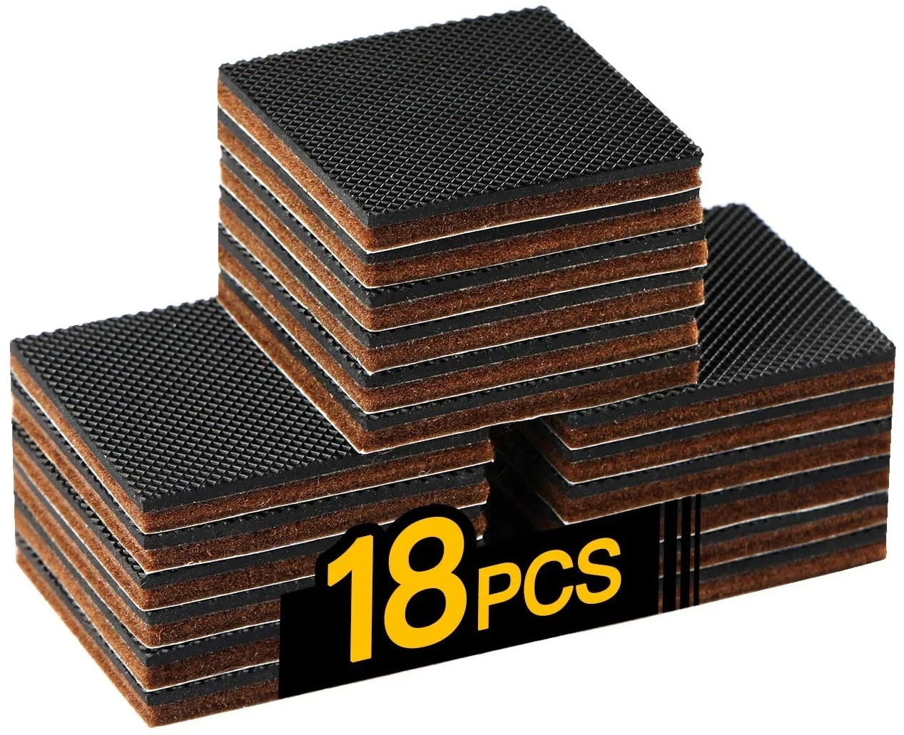 18 шт. 2 дюйма Квадратные Нескользящие резиновые войлочные мебельные подкладки 3 м для ножек стола стула
