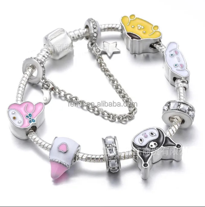 Cartoon dog charm children friendship bracelets candy charm bracelets making charms no tarnish