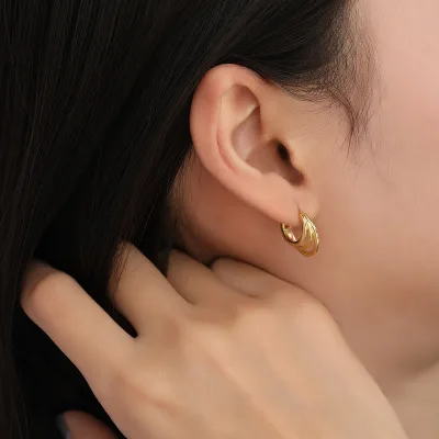 
18k Gold Plated Earrings 925 Sterling Silver Earrings Double Circle Earrings For Women 