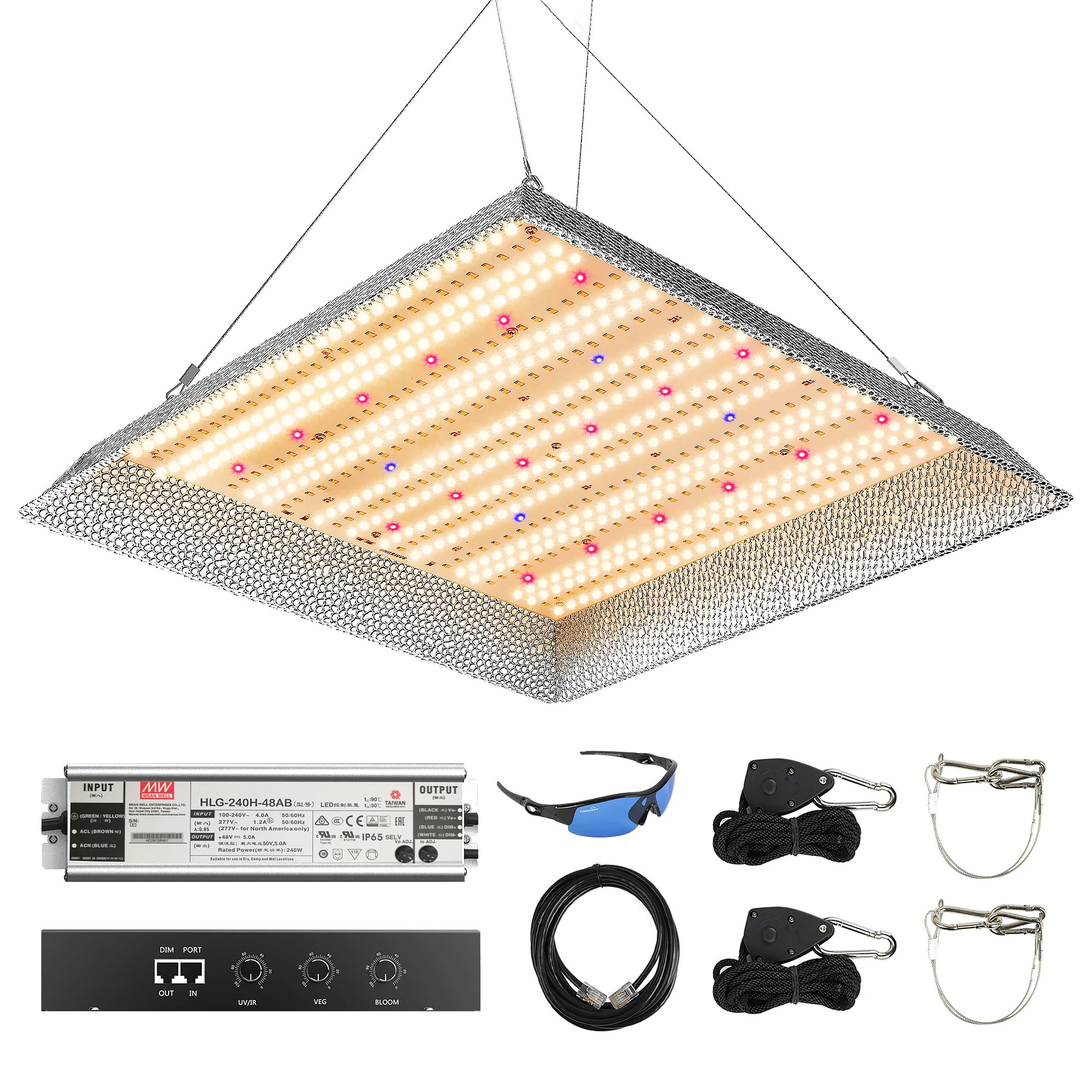 Waterproof Energy Saving 2.7 μmol/J Samsung Diodes 100W Quantum Led Grow Light