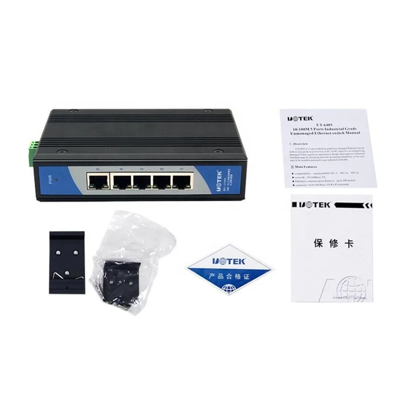  UT-6405 5-разъемное зарядное usb-устройство для промышленного класса non-управляемый коммутатор Ethernet 10/100 Мбит/с Автоматическое согласование полный дуплекс полудуплекс auto