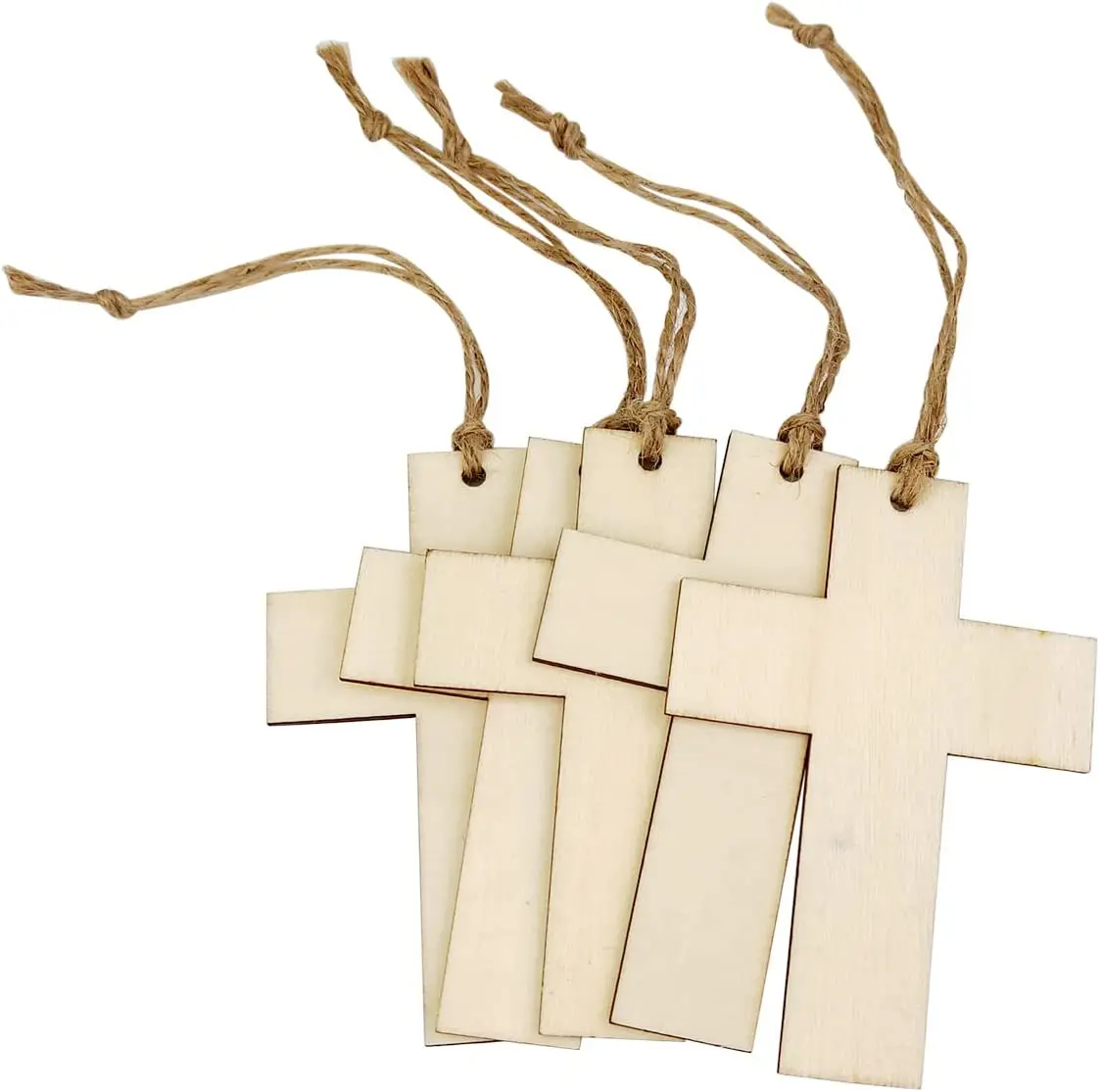 Tailai Unfinished Wood Cutout Cross Shaped Wood Pieces for Wooden Craft DIY Projects Sunday School Church Home Decoration.