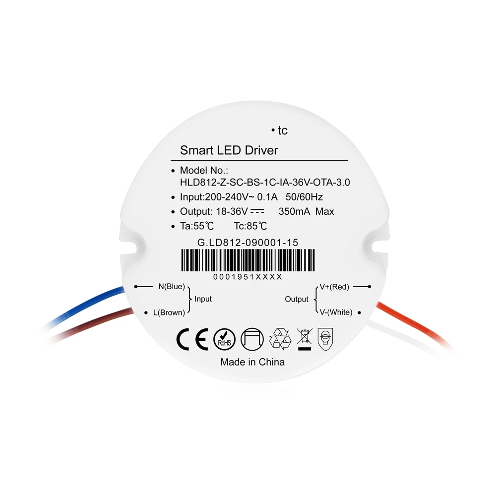 Регулируемый круглый светодиодный драйвер Zigbee smart control CCT