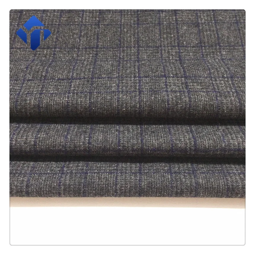 
200gsm and wool polyester cotton blend material check tartan plaid flannel fabric 