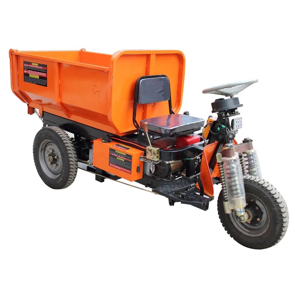 electric dumper truck /dumper trikes/mini dumper 1 tn used HUANYAN brand tire and Direct coupling rear axle