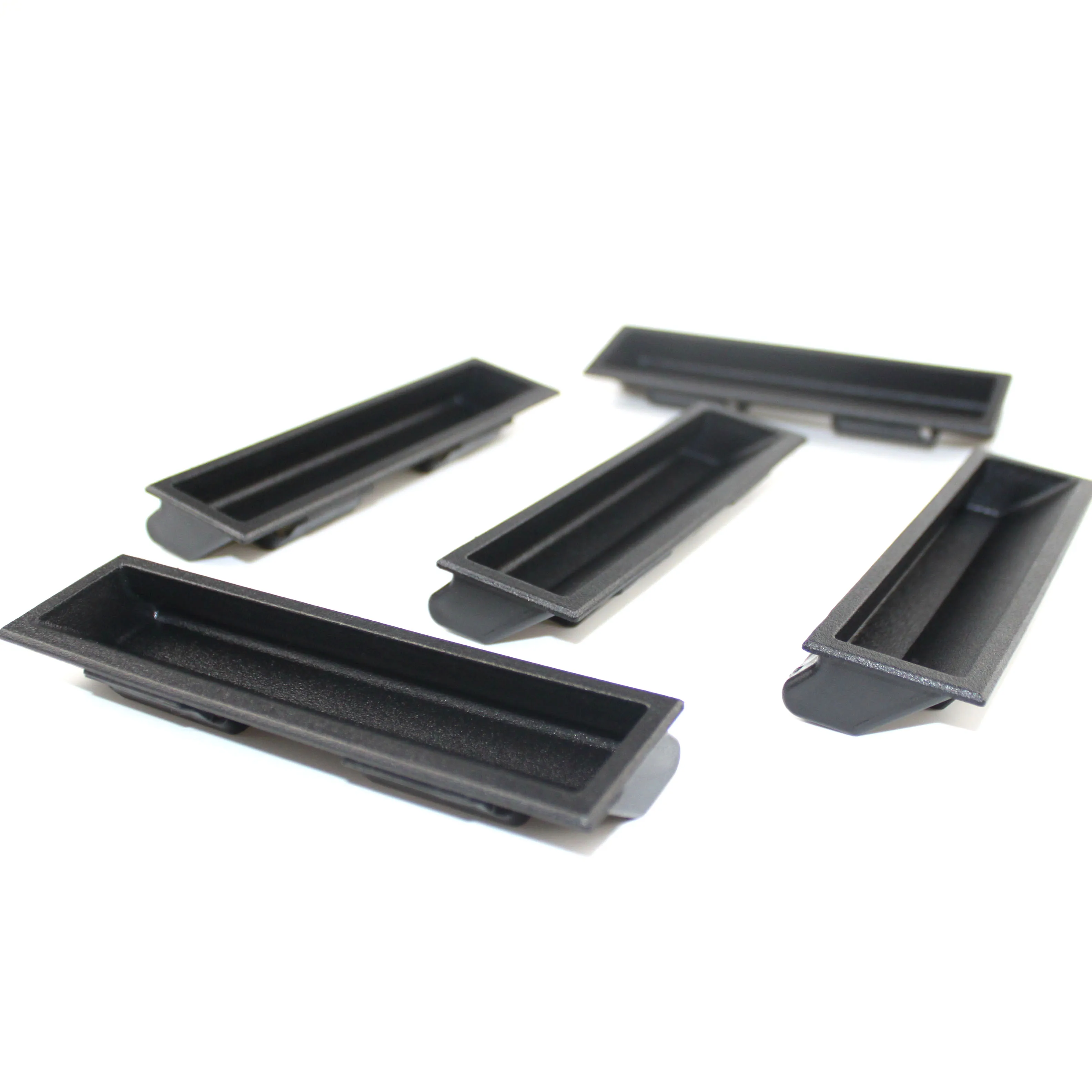 Black Plastic Flush Pull Hidden Handle Recessed Furniture Concealed Hidden Filing Cabinet Sliding Door Embedded Handles