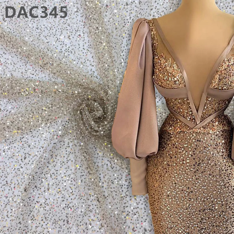 Handmade Beaded Lace Fabric Glitter Beads Embroidery Lace Net Dress Making Lace Fabric for the Skirt