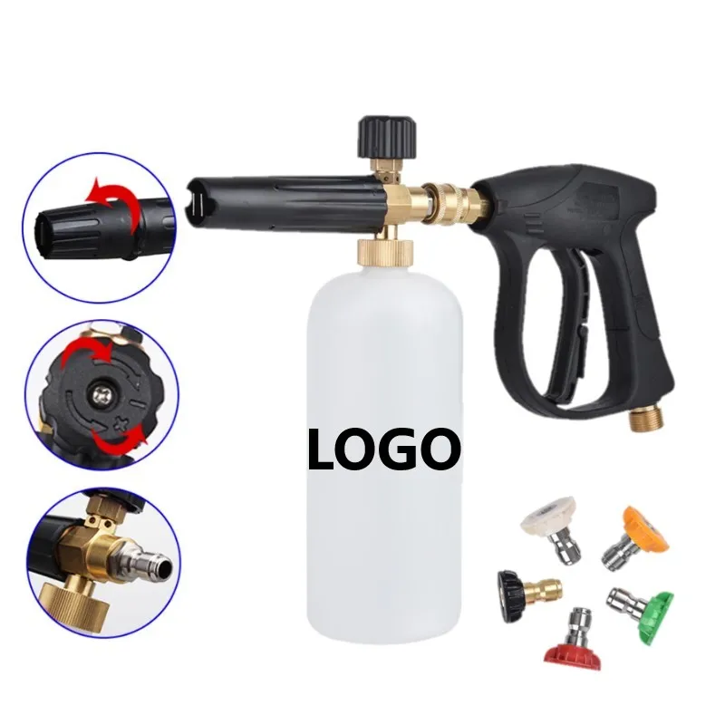 Portable 1L snow foam cannon car washing bottle 1/4 quick connector diy gun wash