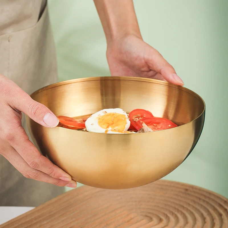 Mixing Salad Bowls Stainless Steel Kitchen Noodle Bowl Wholesale High Quality Korean Style Stainless Steel,metal All-season