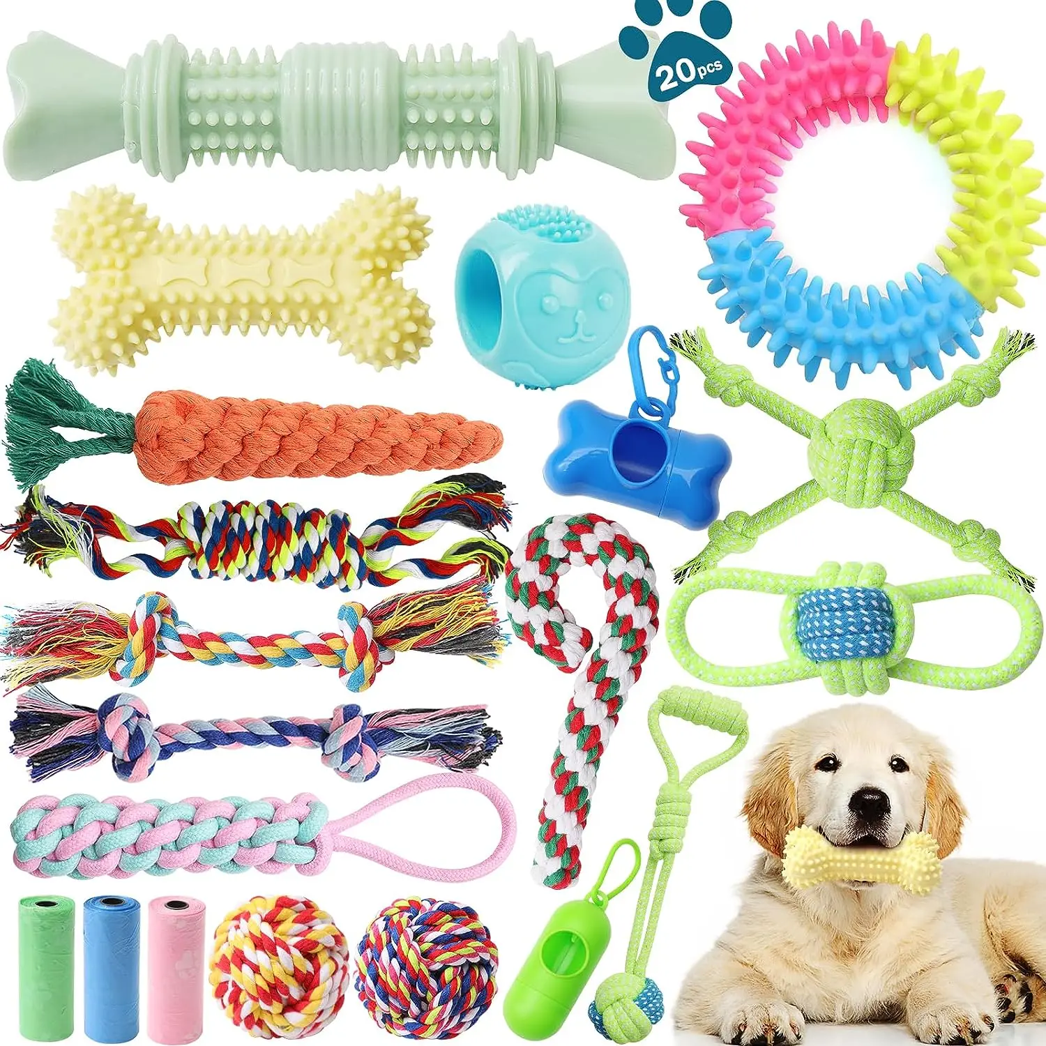 Custom Pack Gift Cotton Rope Chew Dog Toys Pet Accessories Dog Toys Set for Aggressive Chewers
