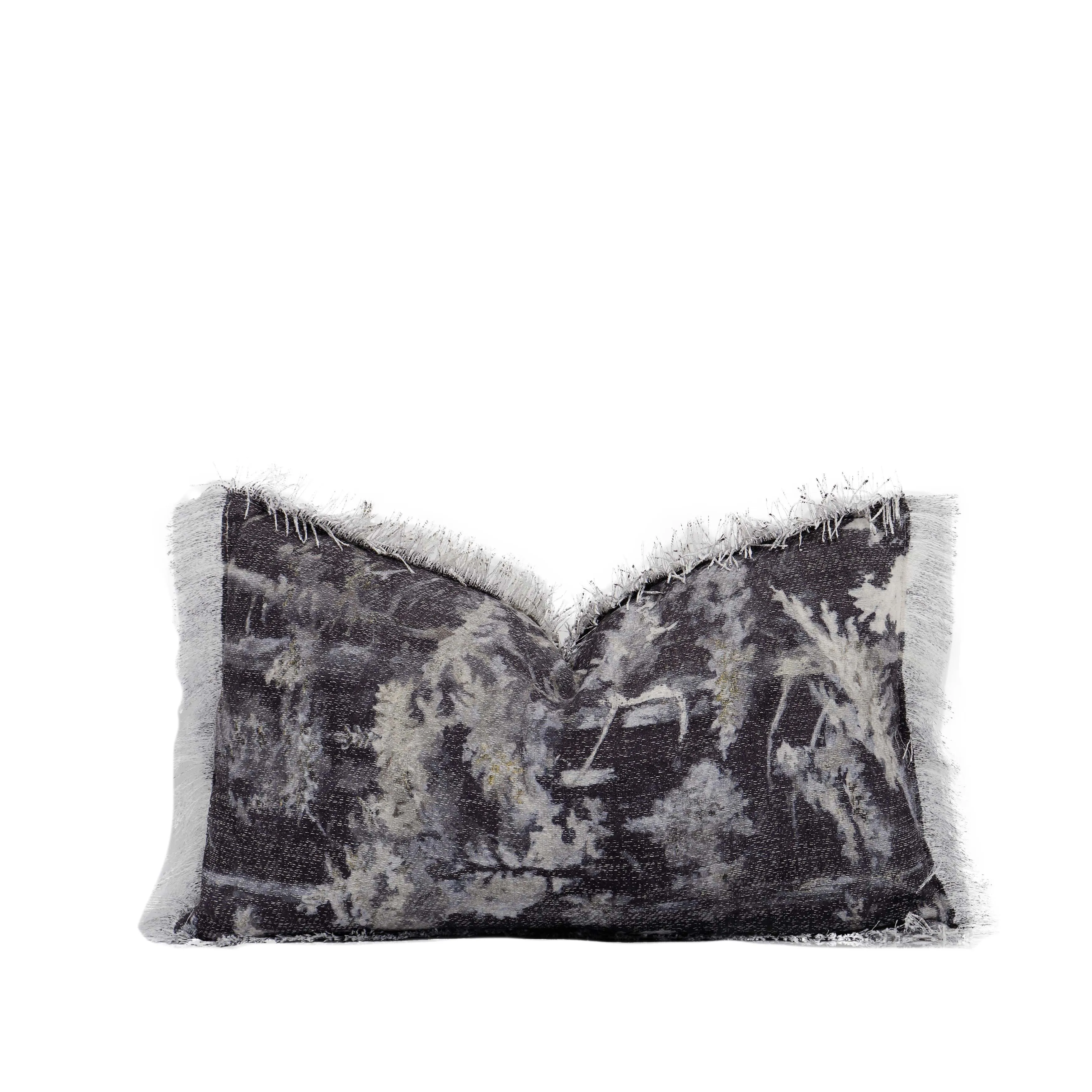 Tiff Home New Innovation 50*30cm Removable Cover Imported Blue Cushion Cover Printed Texture Bed Sofa  Waist Pillow With Tassels