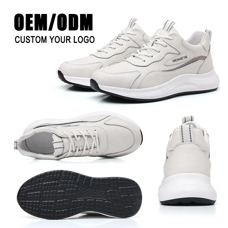 MNV Custom LOGO Blank Shoes High Quality Genuine Leather White Black Casual Sneakers for Men
