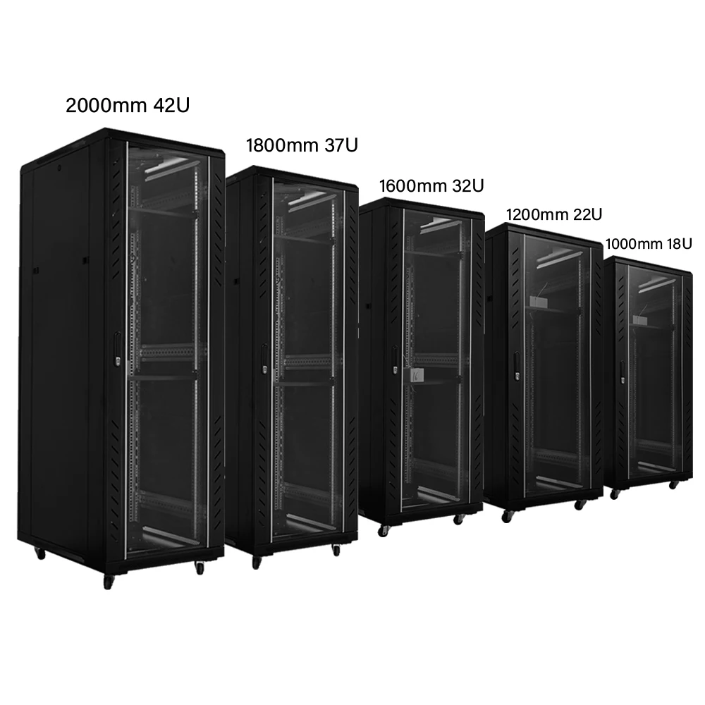 Customizable Network Server Switch Rack Cabinet Enclosure Cheap Price 2U to 47U for Data Centers Outdoor Use Made of Steel