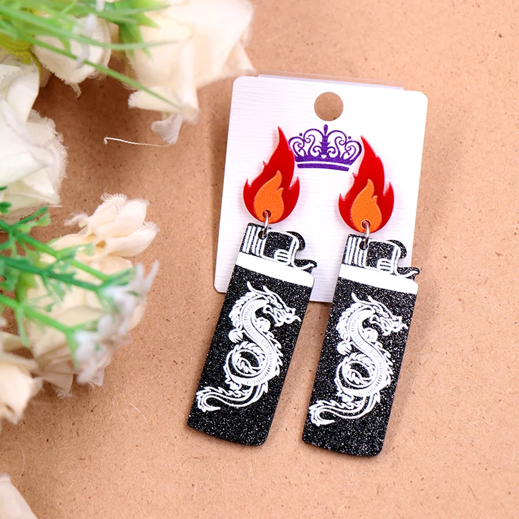 ER1879 ODM High Quality Statement Earrings Best Price Glitter Acrylic Geometric Drop Trendy Plated Resin Alloy Unique Pearl