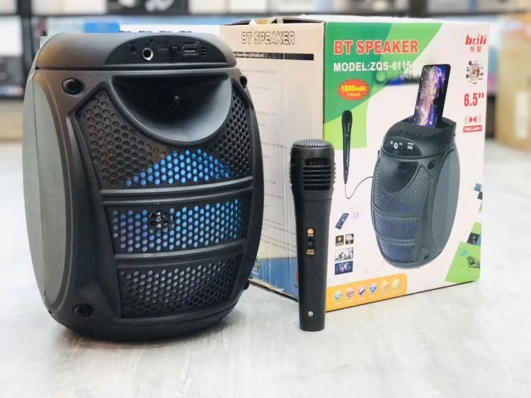 6.5inch Speaker BT LED Light Speaker With Remote Control and Microphone ZQS-6115 Wireless Speaker