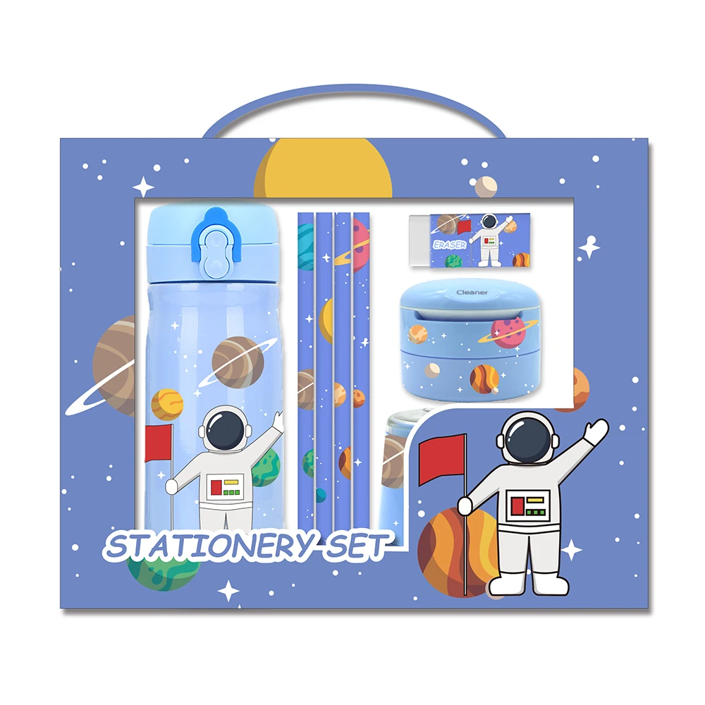 primary electric stationery set kids School supplies metal top gift luxury stationery set box