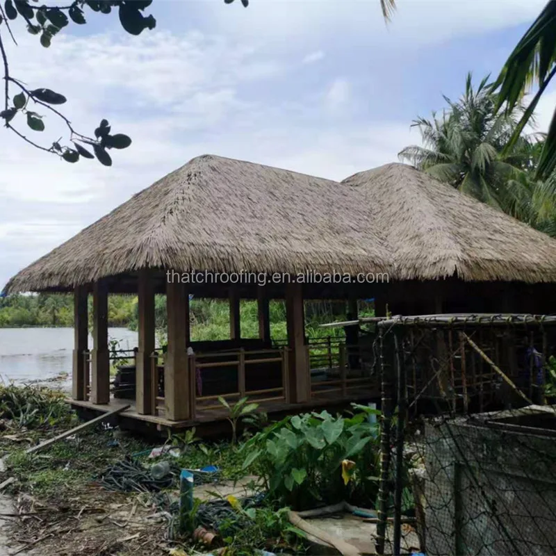 Synthetic plastic artificial thatch and palm leaves roof for gacebo roof material